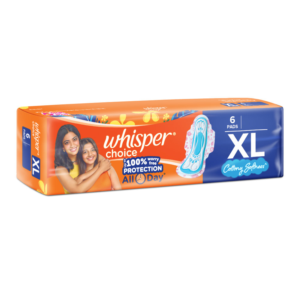 Whisper Choice Wings Sanitary Pads XL, 6 Count, Pack of 1 Whisper Choice Wings Sanitary Pads XL, 6 Count, Pack of 1