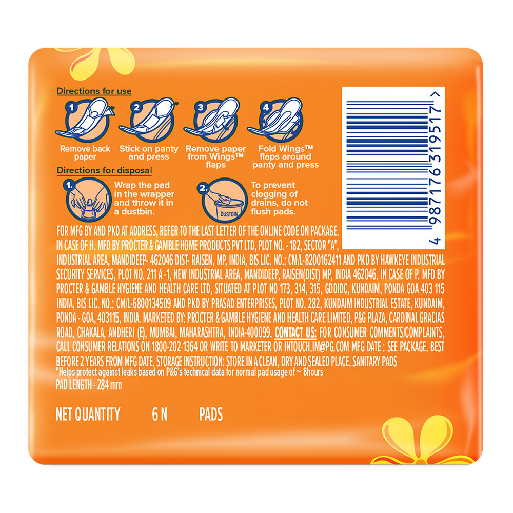 Whisper Choice Ultra Wings Sanitary Pads XL, 6 Count, Pack of 1 Whisper Choice Ultra Wings Sanitary Pads XL, 6 Count, Pack of 1