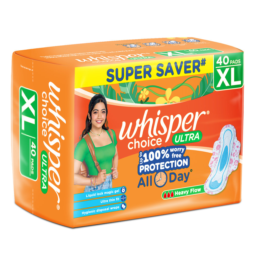 Whisper Choice Ultra Sanitary Pads XL, 40 Count, Pack of 1 Whisper Choice Ultra Sanitary Pads XL, 40 Count, Pack of 1