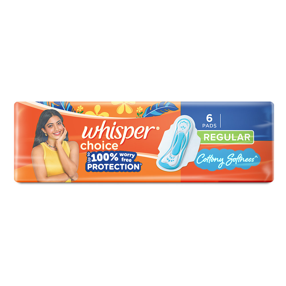 Whisper Choice Sanitary Pads Regular, 6 Count, Pack of 1 Whisper Choice Sanitary Pads Regular, 6 Count, Pack of 1