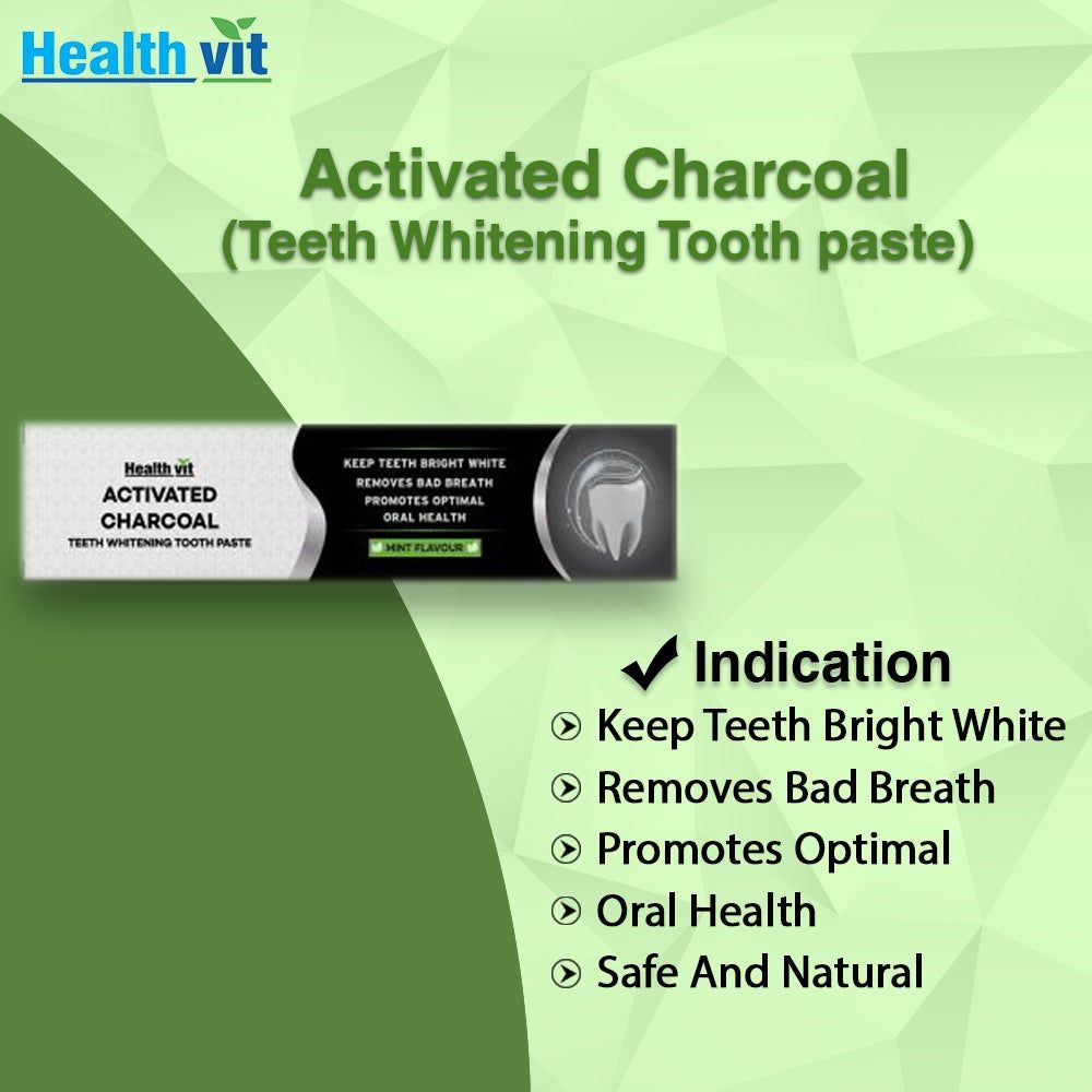 Healthvit Activated Charcoal Mint Flavour Toothpaste, 100 gm Price ...