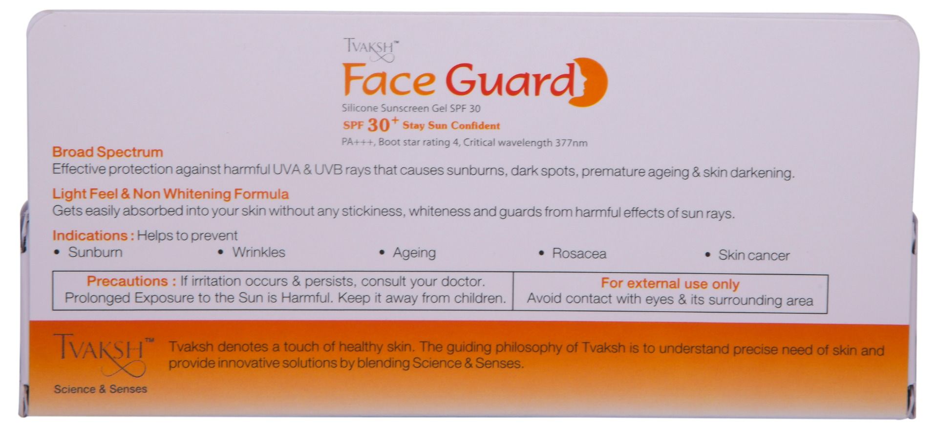 Tvaksh Face Guard Spf 30 Silicone Sunscreen Gel 30 gm Price, Uses, Side