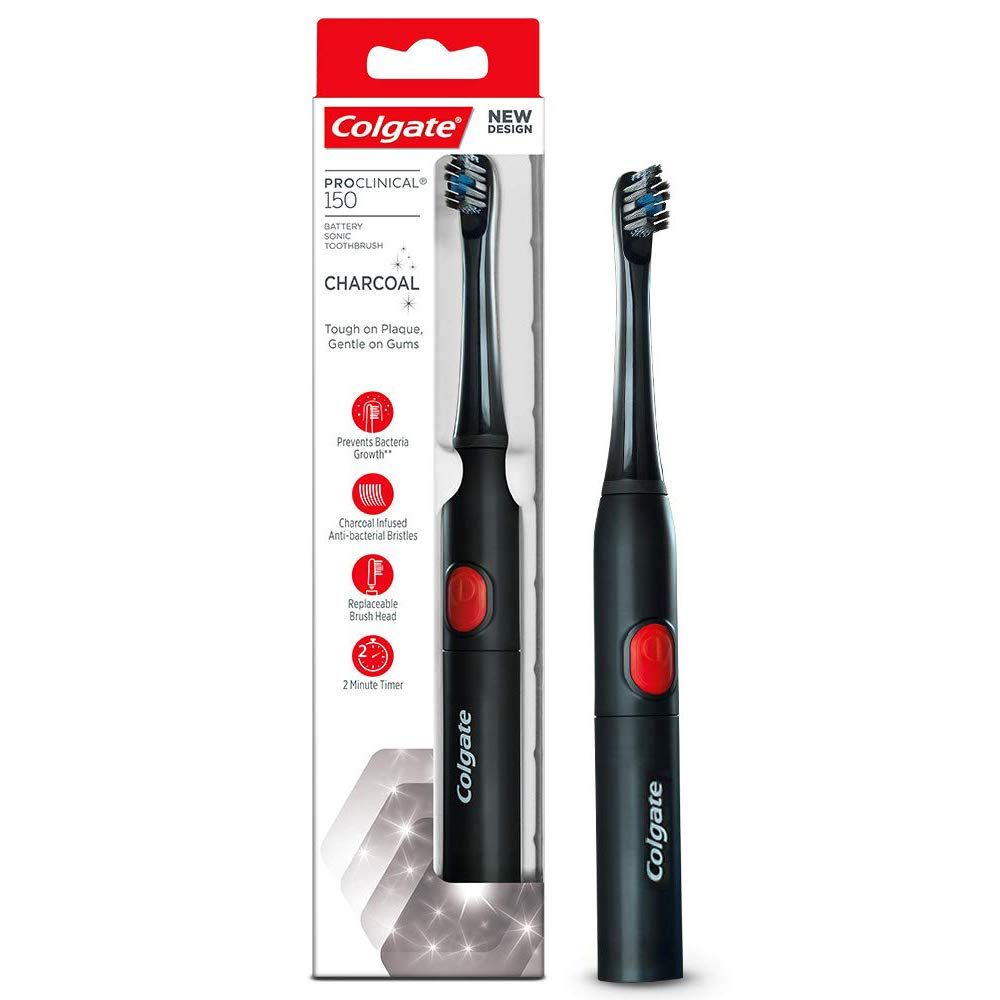 Colgate Proclinical 150 Charcoal Battery Sonic Electric Toothbrush, 1 Count, Pack of 1 