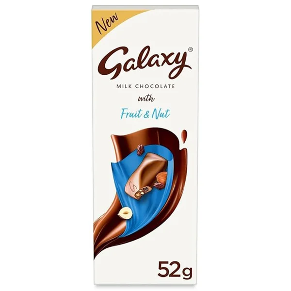 Galaxy Milk Chocolate with Fruit &amp; Nut, 52 gm, Pack of 1