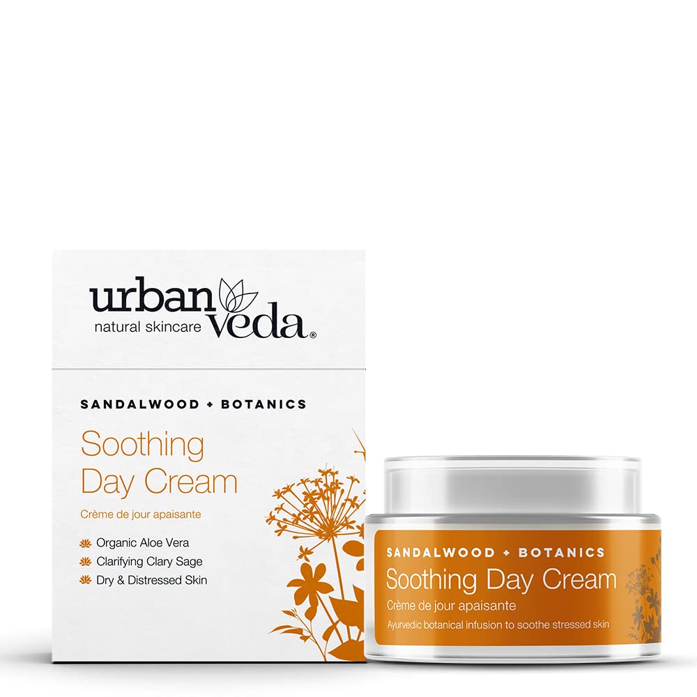 UrbanVeda Reviving Day Cream – Ayurvedische Tagescreme Für Müde Haut, Mit Rosen-Extrakt, 50 Ml