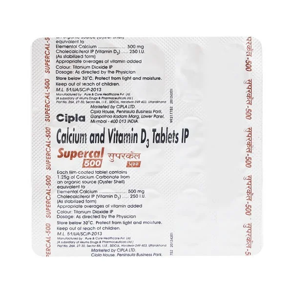 Supercal 500 Tablet 15's, Pack of 15