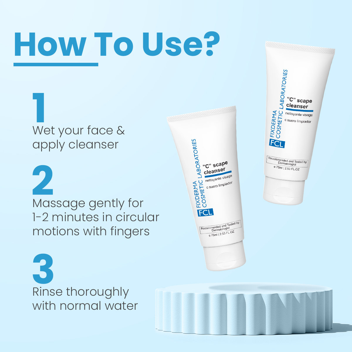 Fixderma Cosmetic Laboratories (FCL) C Scape Cleanser, 75 ml, Pack of 1 Fixderma Cosmetic Laboratories (FCL) C Scape Cleanser, 75 ml, Pack of 1