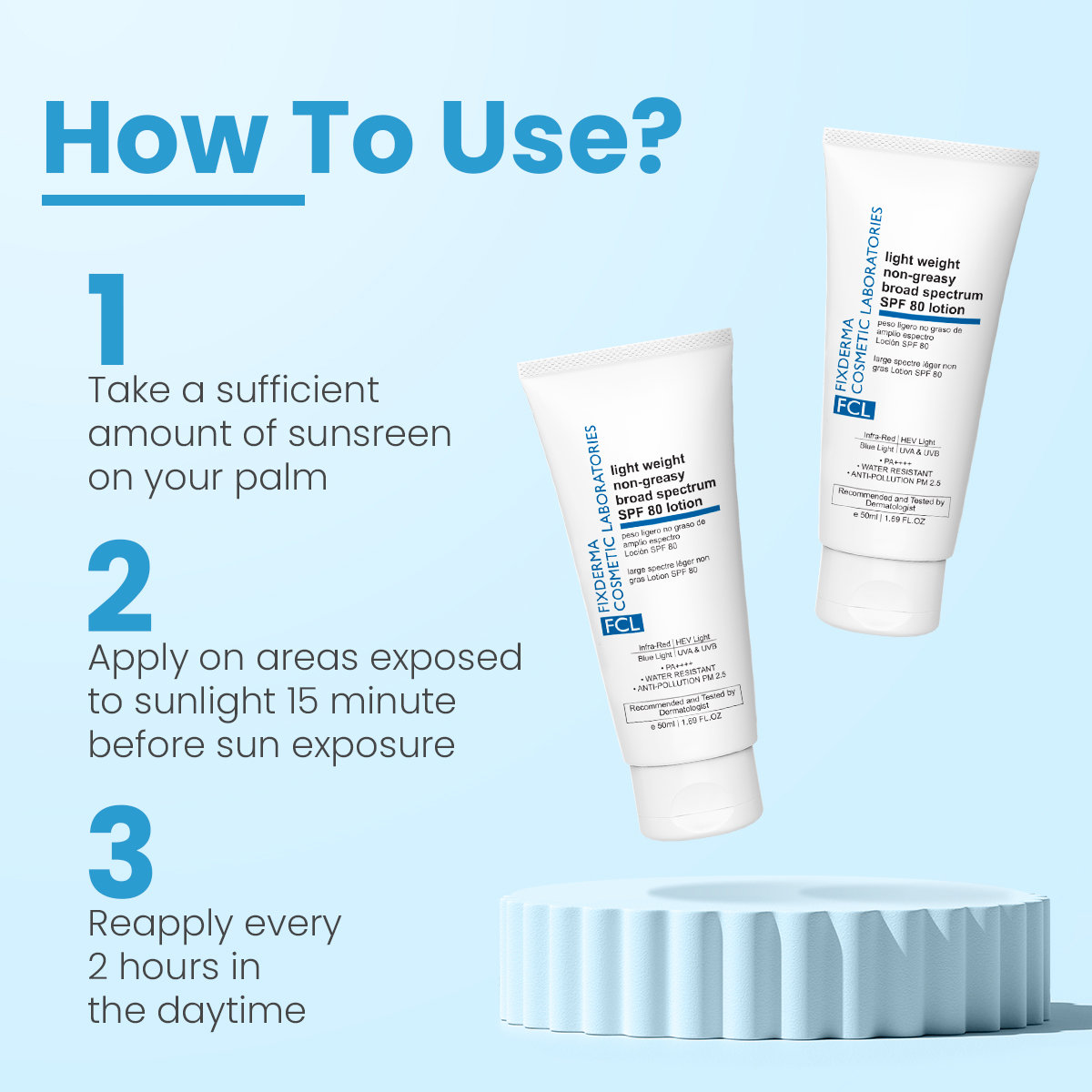 Fixderma Light Weight Non-Greasy Broad Spectrum SPF 80 Lotion, 50 ml, Pack of 1 Fixderma Light Weight Non-Greasy Broad Spectrum SPF 80 Lotion, 50 ml, Pack of 1