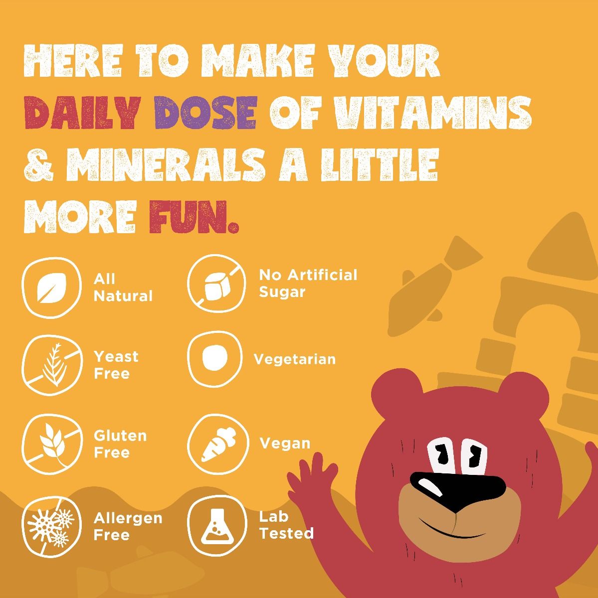 Kiddoze Multivitamins & Minerals Lemon & Strawberry Gummies, 60 Count, Pack of 1 