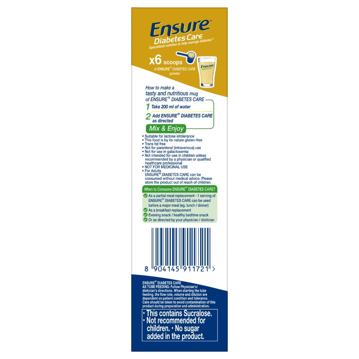 Ensure Diabetes Care Vanilla Delight Flavour Powder for Adults, 200 Nutrition Help to Manage