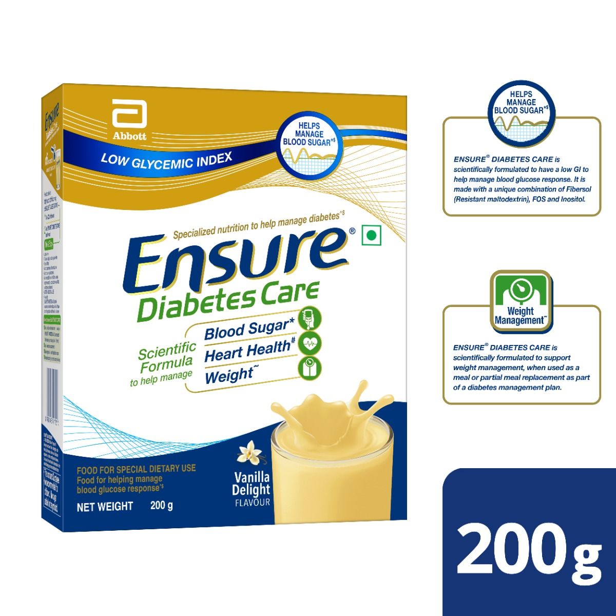 Ensure Diabetes Care Vanilla Delight Flavour Powder for Adults, 200