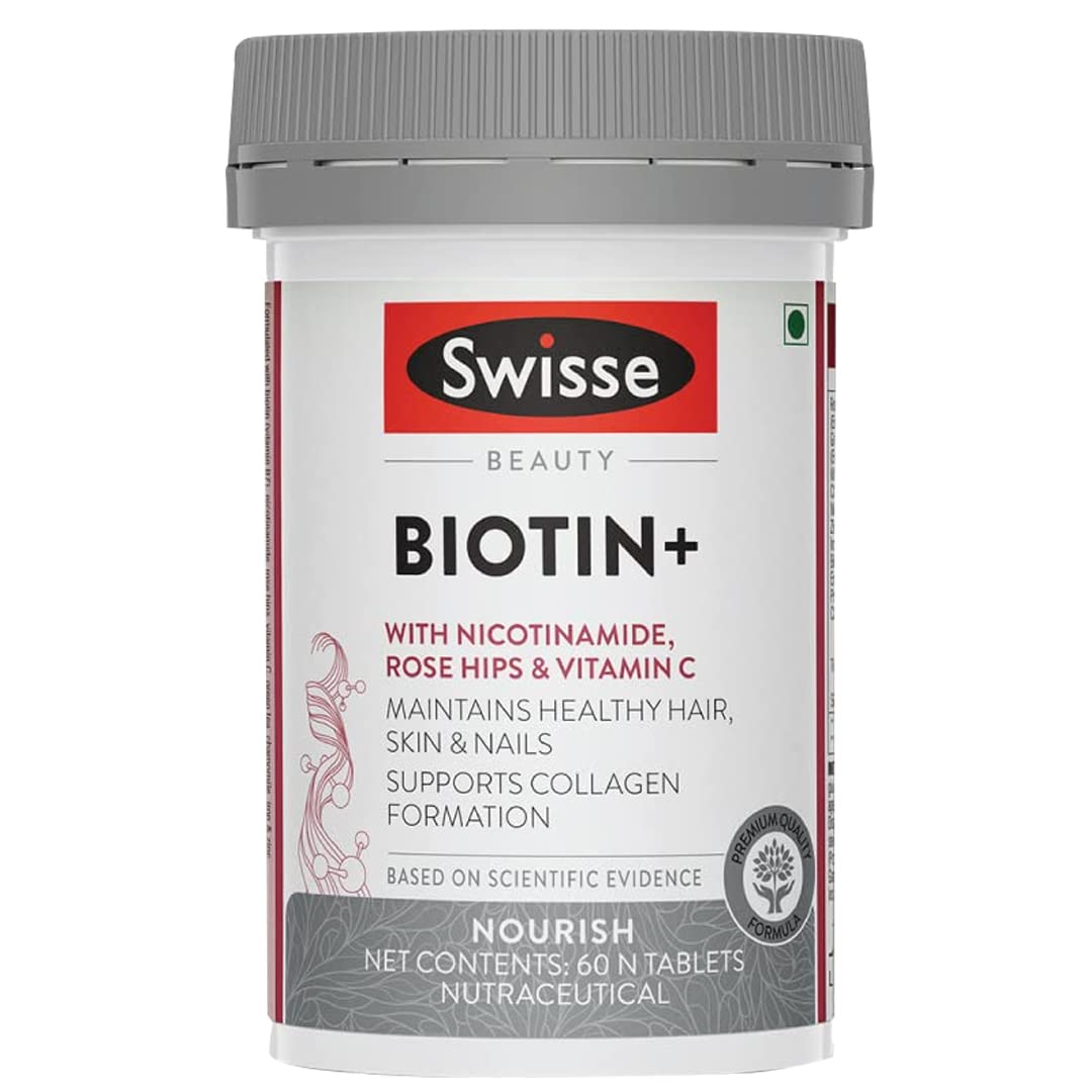 SWISSE BEAUTY BIOTIN PLUS TAB 60'S, Pack of 1 