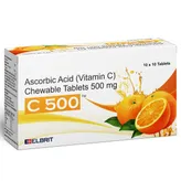 C 500 Orange Chewable Tablet 10's, Pack of 10 CHEWABLE TABLETS