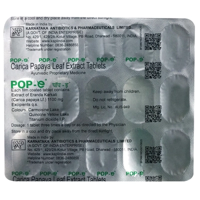 Pop E Tablet 15's, Pack of 15 TabletS