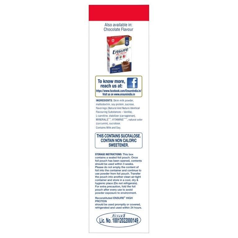 Ensure High Protein Vanilla Flavour Powder, 400 gm Refill Pack Price