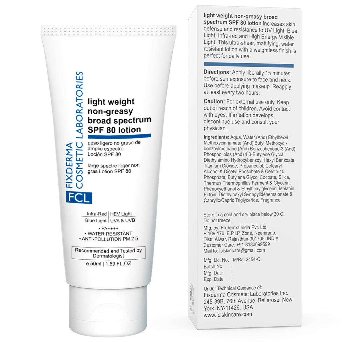 Fixderma Light Weight Non-Greasy Broad Spectrum SPF 80 Lotion, 50 ml, Pack of 1 Fixderma Light Weight Non-Greasy Broad Spectrum SPF 80 Lotion, 50 ml, Pack of 1
