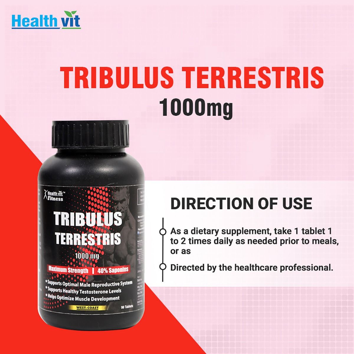 Healthvit Fitness Tribulus Terrestris 1000 mg Maximum Strength 40