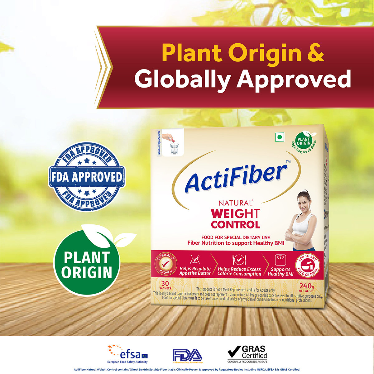 ActiFiber Natural Weight Control | Get Fit | Regulate Appetite Better | Reduce Excess Calories | Clinically Proven | Easy to Use | Plant Origin | Certified Safe | Women & Men (240Gms Pack, 30 Sachets), Pack of 1 ActiFiber Natural Weight Control | Get Fit | Regulate Appetite Better | Reduce Excess Calories | Clinically Proven | Easy to Use | Plant Origin | Certified Safe | Women & Men (240Gms Pack, 30 Sachets), Pack of 1
