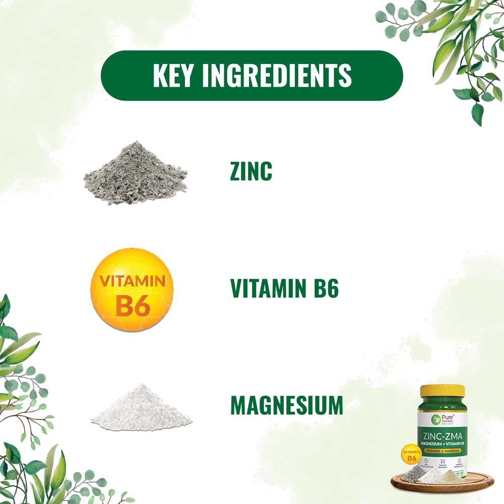 Pure Nutrition ZincZMA 800 mg, 60 Tablets Price, Uses, Side Effects