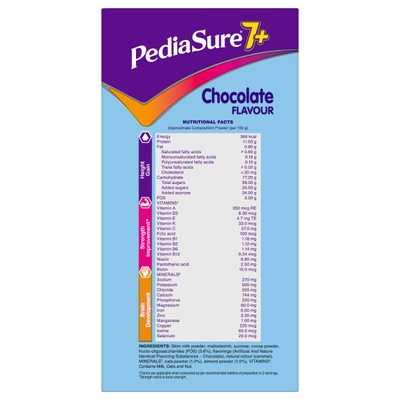 Pediasure 7+ Chocolate Flavour Specialized Nutrition Powder for Growing Children, 800 gm, Pack of 1