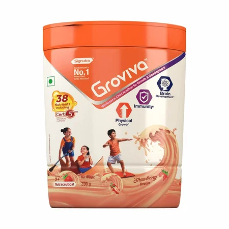 Groviva Strawberry Flavour Powder 200 gm