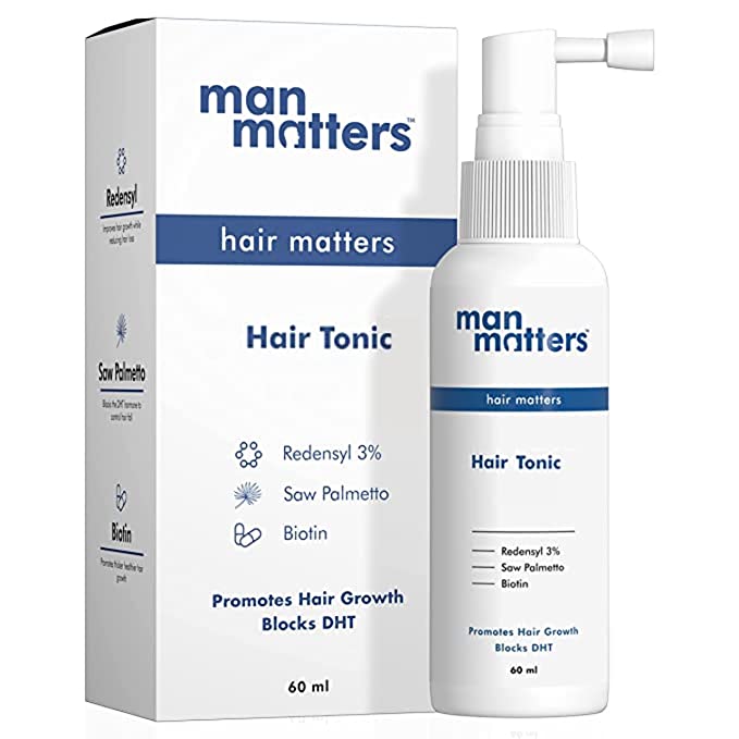 Man Matters Hair Tonic 60ml and Activator Roller 05mm for Men  3  Redensyl Saw Palmetto  Biotin  DHT Blocker  Reduces Hair fall   Reactivates Hair Follicles SLS  Paraben