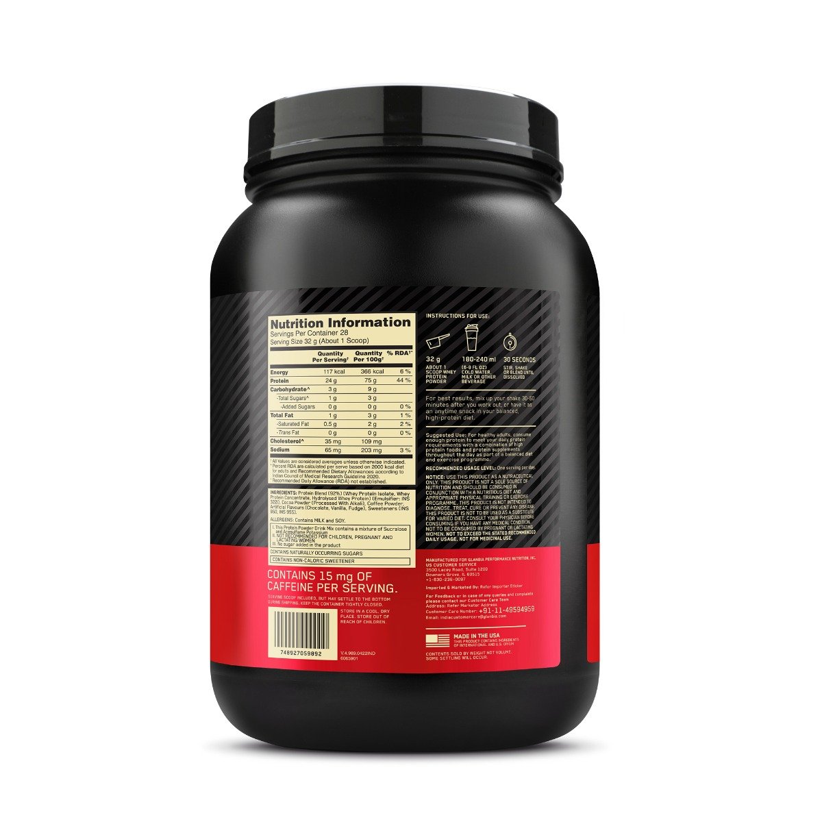 Optimum Nutrition (ON) Gold Standard 100% Whey Protein Mocha Cappuccino Flavour Powder, 2 lb, Pack of 1 Optimum Nutrition (ON) Gold Standard 100% Whey Protein Mocha Cappuccino Flavour Powder, 2 lb, Pack of 1