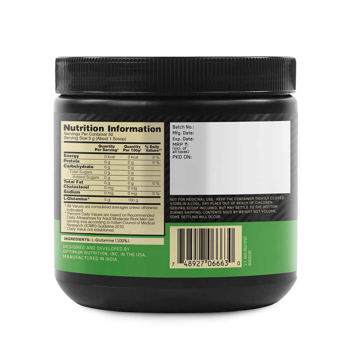 Optimum Nutrition (ON) Glutamine Unflavour Powder, 250 gm, Pack of 1 Optimum Nutrition (ON) Glutamine Unflavour Powder, 250 gm, Pack of 1
