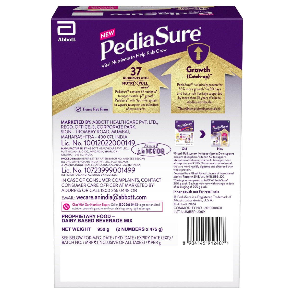 Pediasure Vanilla Flavour Nutrition Powder for Kids Growth, 950 gm, Pack of 1 Pediasure Vanilla Flavour Nutrition Powder for Kids Growth, 950 gm, Pack of 1