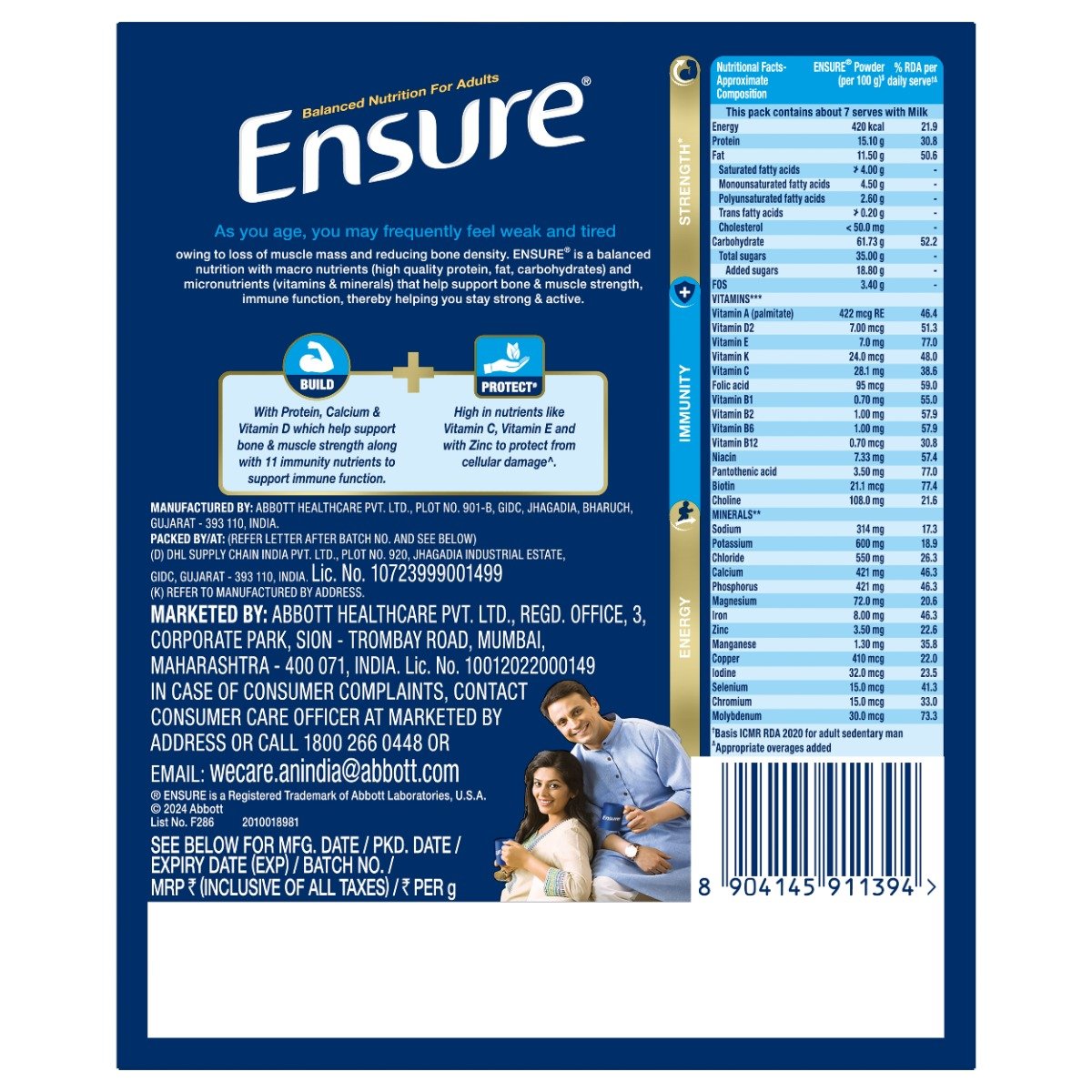 Ensure Balanced Nutrition Chocolate Flavour Powder for Adults, 200 gm, Pack of 1 Ensure Balanced Nutrition Chocolate Flavour Powder for Adults, 200 gm, Pack of 1