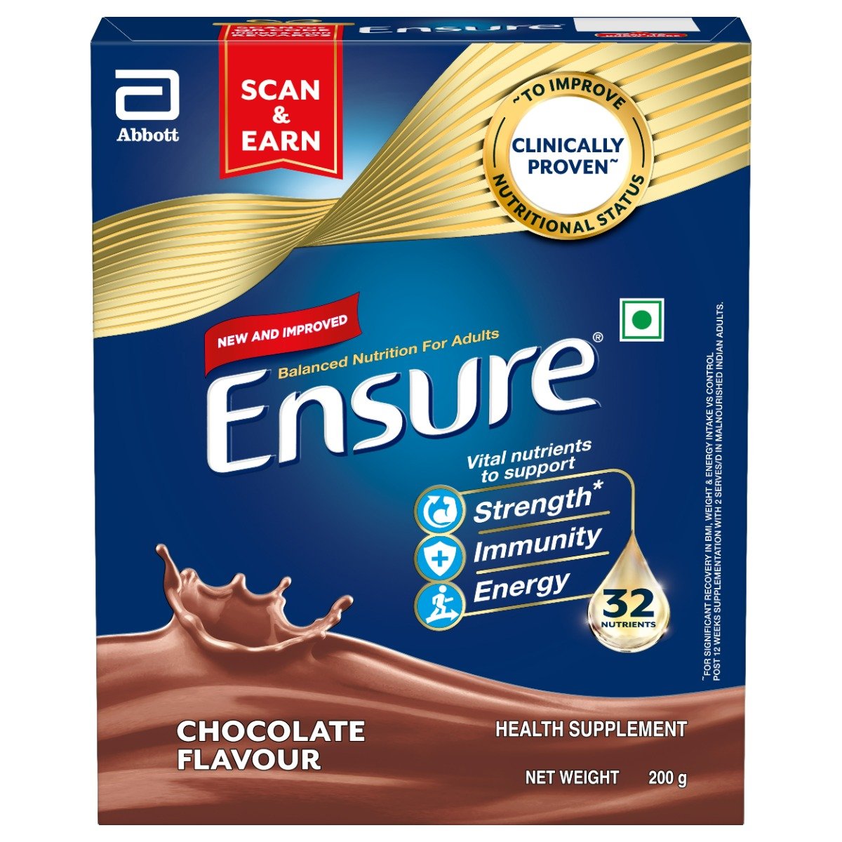 Ensure Balanced Nutrition Chocolate Flavour Powder for Adults, 200 gm, Pack of 1 Ensure Balanced Nutrition Chocolate Flavour Powder for Adults, 200 gm, Pack of 1