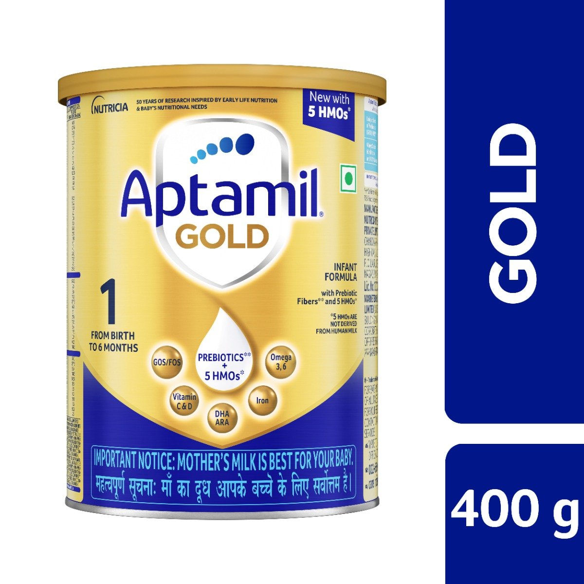 Aptamil Gold Infant Formula Stage 1 Powder, 400 gm Tin, Pack of 1 Aptamil Gold Infant Formula Stage 1 Powder, 400 gm Tin, Pack of 1