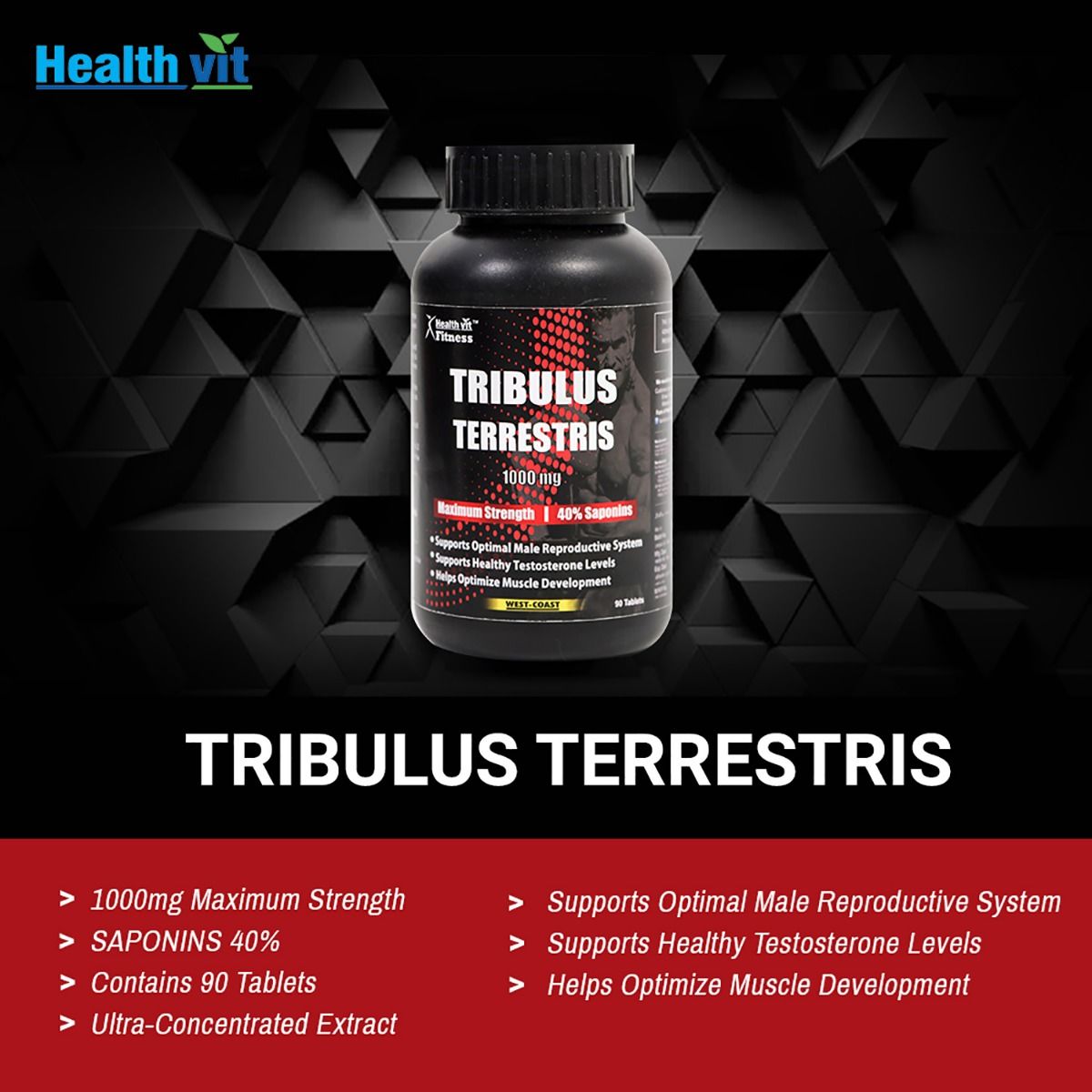 Healthvit Fitness Tribulus Terrestris 1000 mg Maximum Strength 40