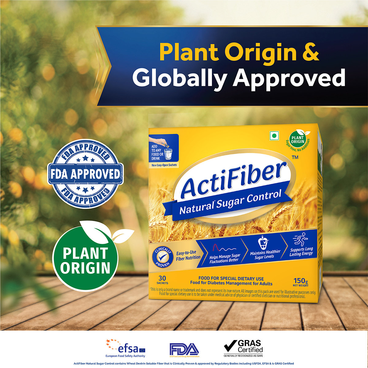 ActiFiber Natural Sugar Control | Food for Special Dietary Use for Diabetes Management | Manage Blood Sugar Fluctuations Better | Clinically Proven | Plant Origin | Easy to Use (150Gms Pack, 30Sachets), Pack of 1 ActiFiber Natural Sugar Control | Food for Special Dietary Use for Diabetes Management | Manage Blood Sugar Fluctuations Better | Clinically Proven | Plant Origin | Easy to Use (150Gms Pack, 30Sachets), Pack of 1