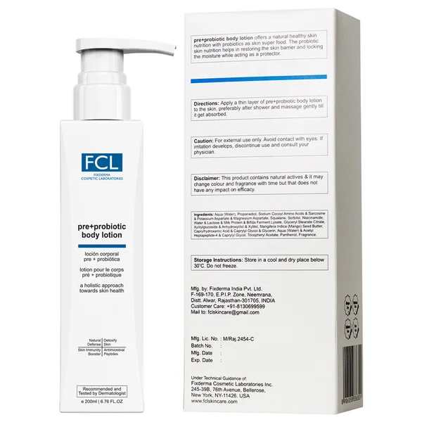 Fixderma Cosmetic Laboratories (FCL) Pre+Probiotic Body Lotion, 200 ml