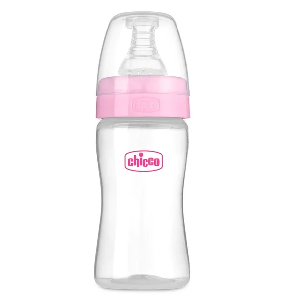 Chicco Feed Easy Anti-Colic Slow Flow Pink Color Bottle for 0+M Baby, 125 ml, Pack of 1