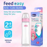 Chicco Feed Easy Anti-Colic Medium Flow Pink Color Bottle for 2+M Baby, 250 ml, Pack of 1