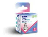 Chicco Feed Easy Anti-Colic Slow Flow Teat for 0+M Baby, 1 Count, Pack of 1