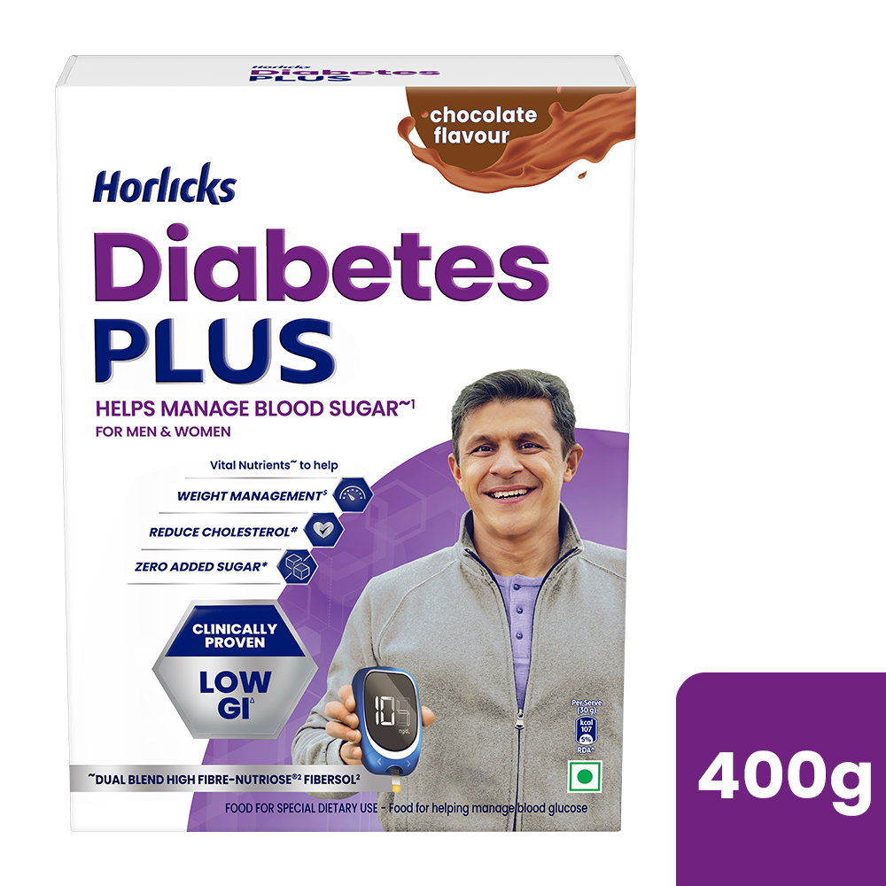 Horlicks Diabetes Plus Chocolate Flavour Nutrition Powder 400 gm | Helps Manage Blood Sugar | Weight Management, Pack of 1 Horlicks Diabetes Plus Chocolate Flavour Nutrition Powder 400 gm | Helps Manage Blood Sugar | Weight Management, Pack of 1