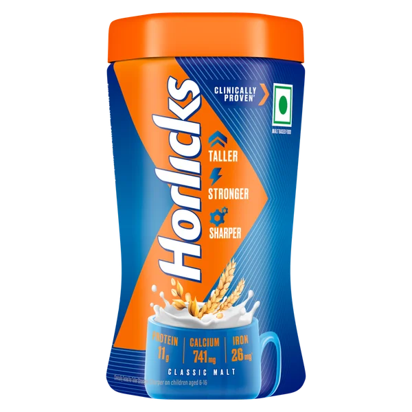 Horlicks Classic Malt Flavour Nutrition Drink Powder 200 gm | Support Immunity | Improves Bone &amp; Muscle Health | Healthy Weight Gain, Pack of 1