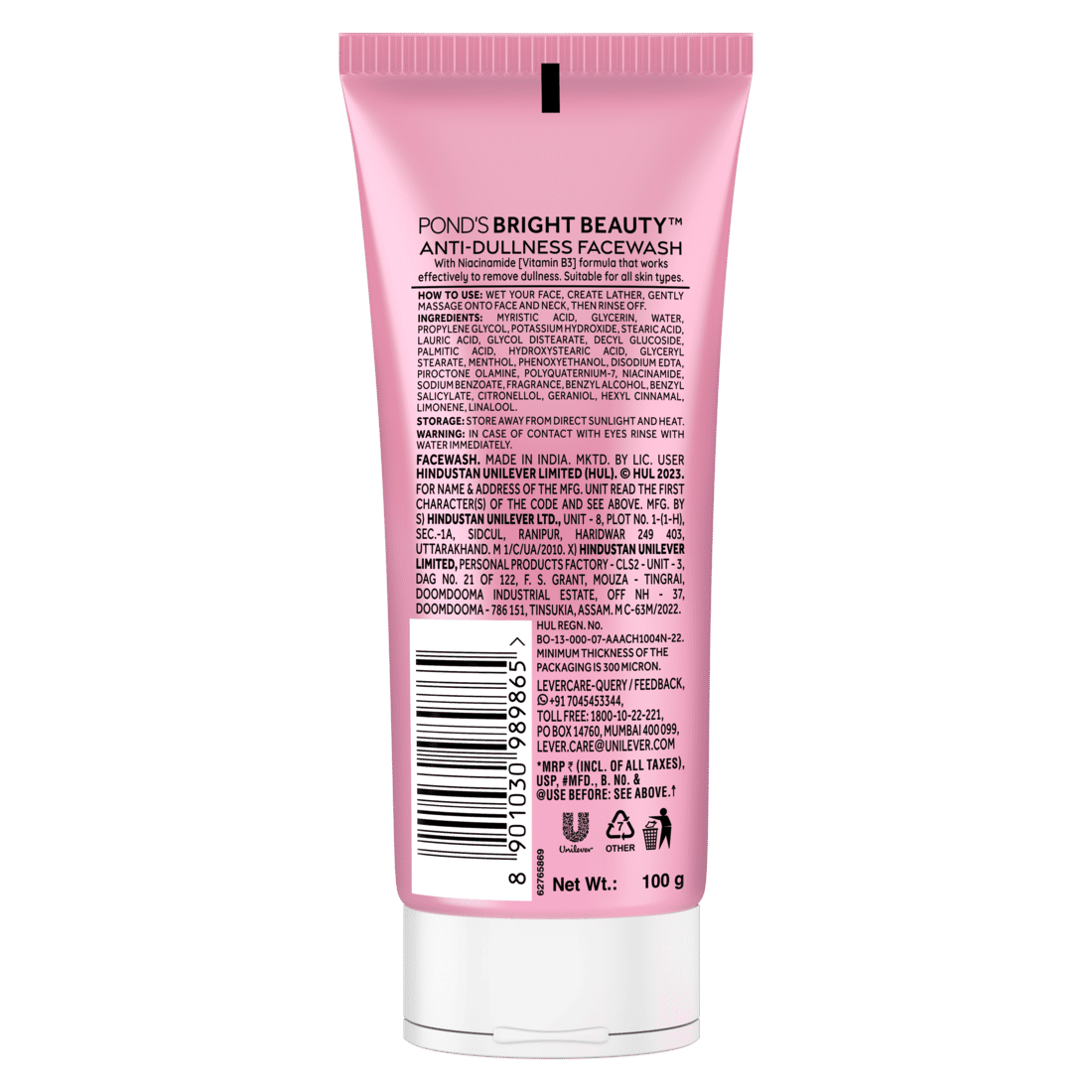 Pond's Bright Beauty Niacinamide Anti-Dullness Face Wash 100 gm | With Vitamin B3 | Reduces Dark Spots | Removes Dead Skin Cells | For Spotless Glowing Skin, Pack of 1 Pond's Bright Beauty Niacinamide Anti-Dullness Face Wash 100 gm | With Vitamin B3 | Reduces Dark Spots | Removes Dead Skin Cells | For Spotless Glowing Skin, Pack of 1