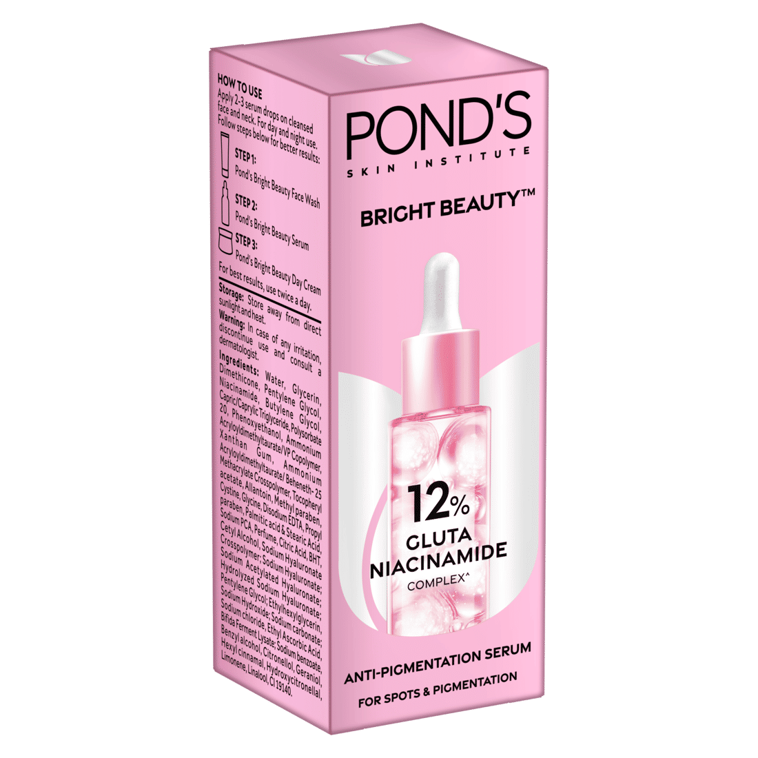 Pond's Bright Beauty 12% Gluta Niacinamide Serum, 28 ml, Pack of 1 Pond's Bright Beauty 12% Gluta Niacinamide Serum, 28 ml, Pack of 1