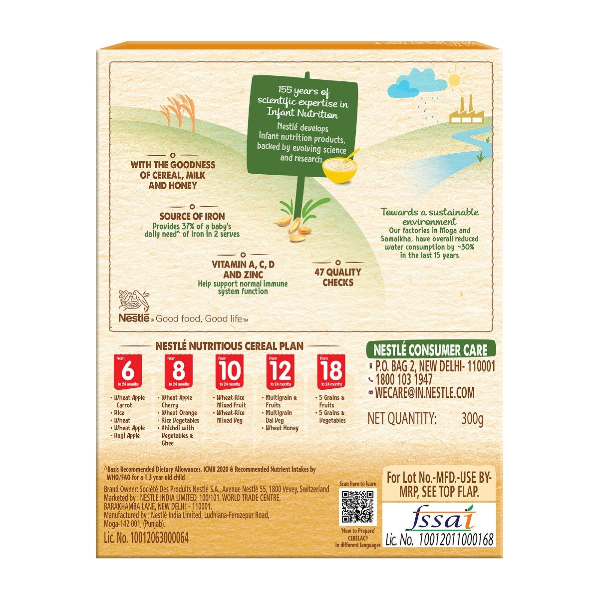 CERELAC Baby Food Cereal | Wheat Honey for 12 to 24 Months Baby |No Preservatives| Source of Iron & Protein | Instant Baby Food Cereal | 300 gm, Pack of 1 CERELAC Baby Food Cereal | Wheat Honey for 12 to 24 Months Baby |No Preservatives| Source of Iron & Protein | Instant Baby Food Cereal | 300 gm, Pack of 1