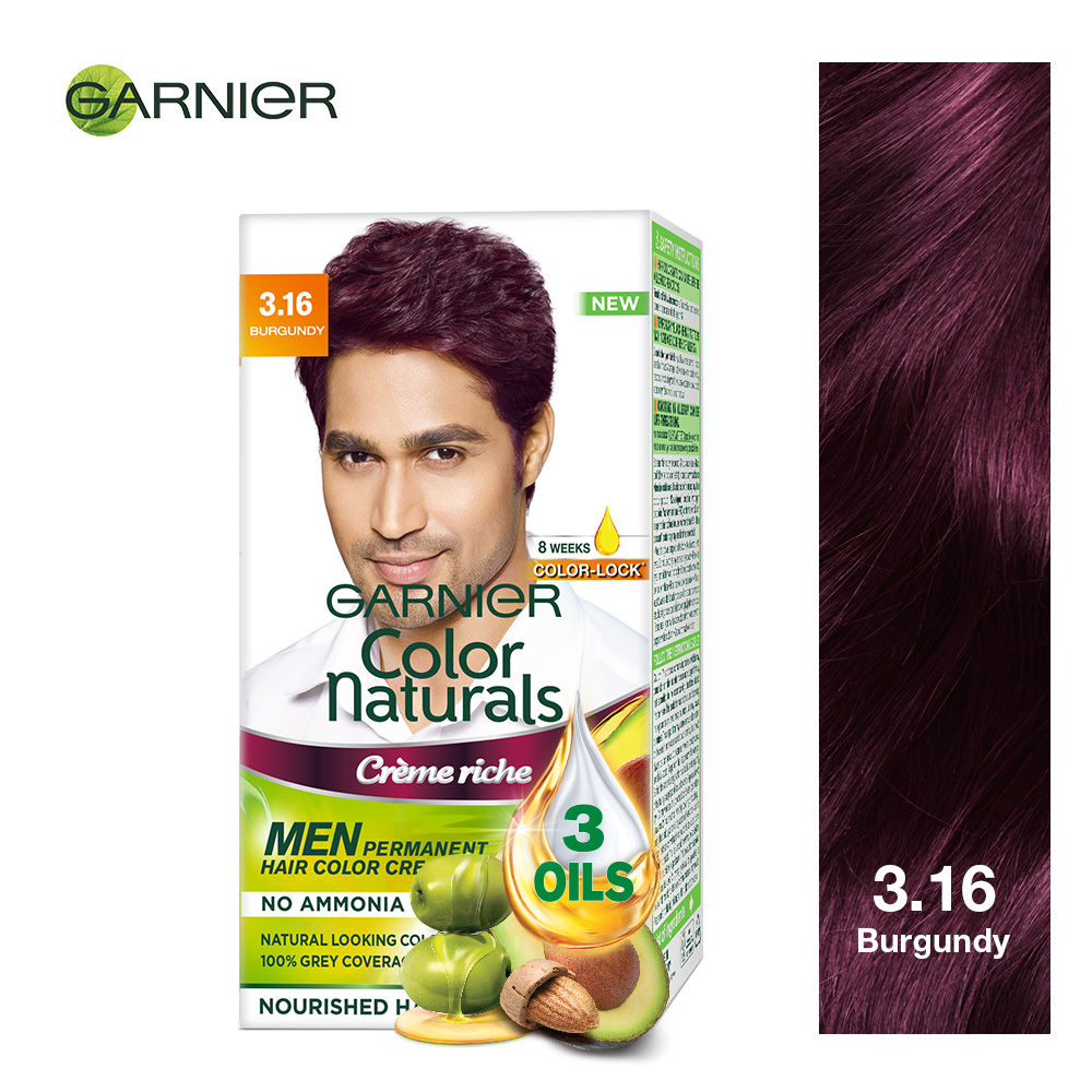 Garnier Color Naturals Men Shade 3.16 Hair Color, Burgundy, 1 Count (30ml + 30gm), Pack of 1 