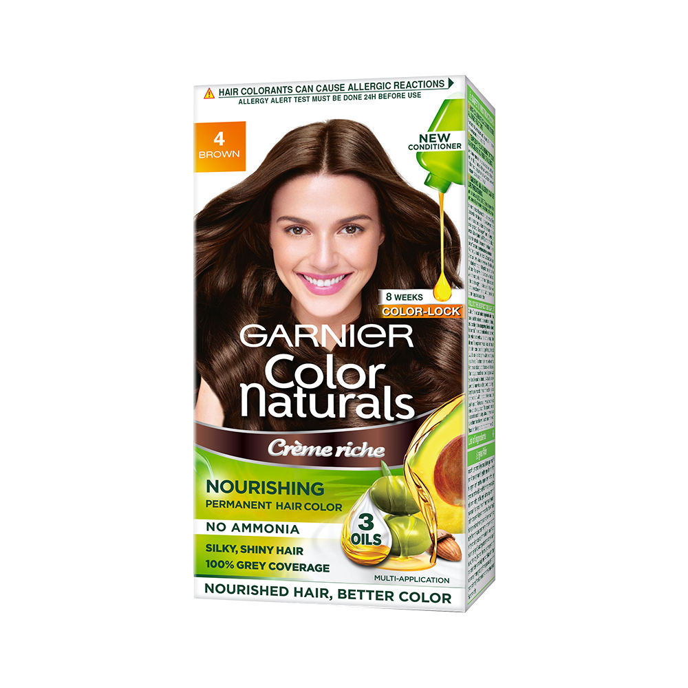 Garnier Color Naturals Creme Riche Ammonia Free Permanent Hair Color Brown  4 70 ml  60 g  Basket Hunt