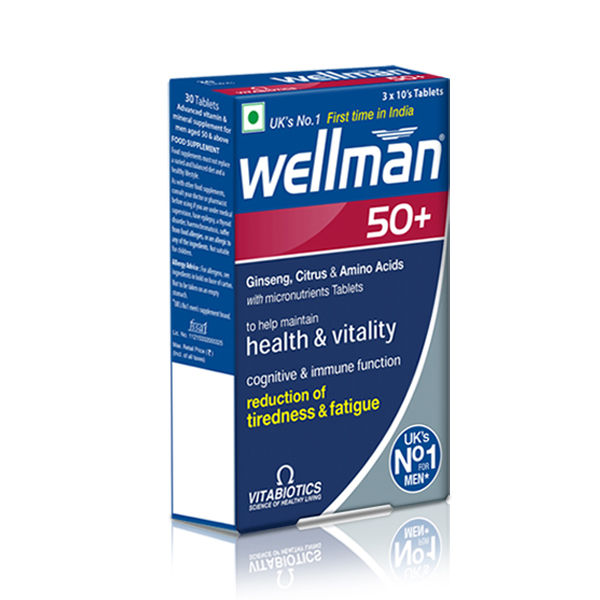 Wellman 50+ Health Supplement for Men, 30 Tablets Price, Uses, Side