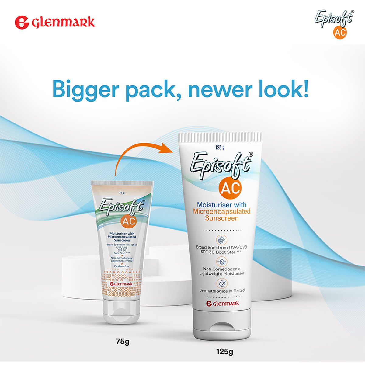 Episoft AC Moisturiser SPF 30 with Microencapsulated Sunscreen Cream, 125 gm, Pack of 1 Episoft AC Moisturiser SPF 30 with Microencapsulated Sunscreen Cream, 125 gm, Pack of 1