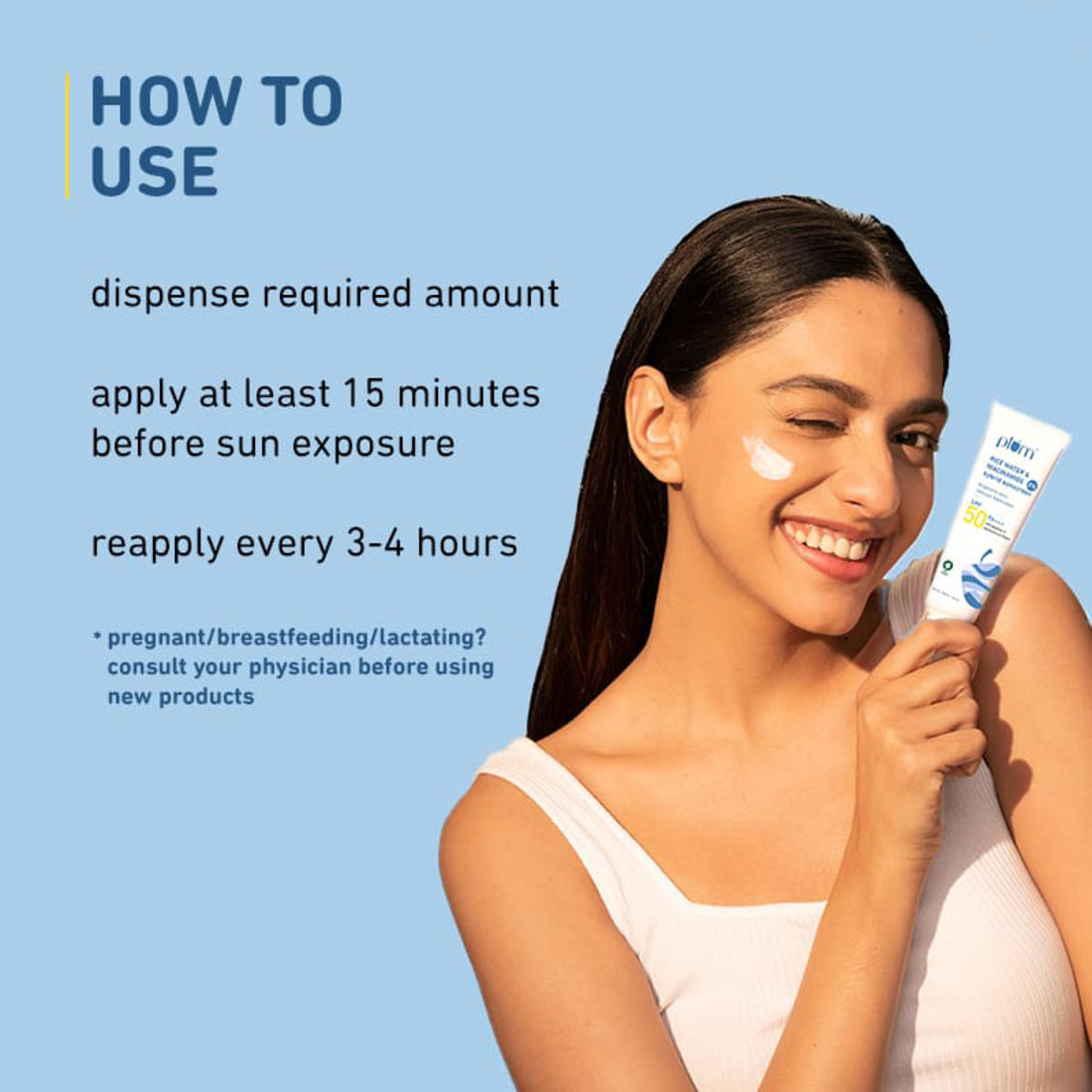 Plum Rice Water & Niacinamide 2% Hybrid Sunscreen SPF 50 PA+++, 50 gm, Pack of 1 Plum Rice Water & Niacinamide 2% Hybrid Sunscreen SPF 50 PA+++, 50 gm, Pack of 1