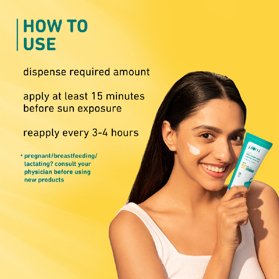 Plum Cica & Hyaluronic Acid Aqua-Light Sunscreen SPF 50 PA+++, 50 gm, Pack of 1 Plum Cica & Hyaluronic Acid Aqua-Light Sunscreen SPF 50 PA+++, 50 gm, Pack of 1