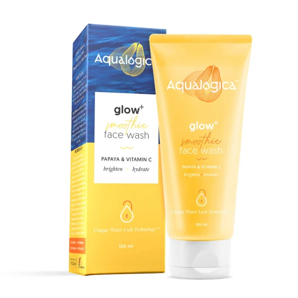 Aqualogica Glow+ Smoothie Face Wash 100 ml | Papaya & Vitamin C | Deep Cleansing & Skin Brightening | For Glowing Skin | Normal Skin, Dry Skin, Oily / Combination Skin, Sensitive Skin